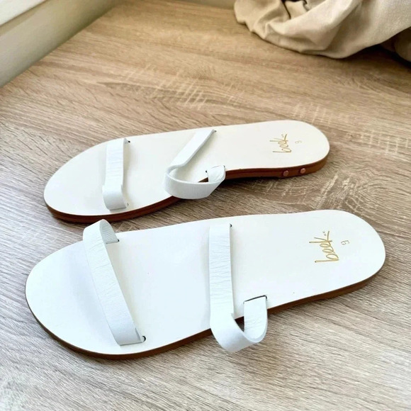 New Anthropologie Beek Tweety Slide Sandals Shoes Flats Leather White Womens 9 - Picture 9 of 10